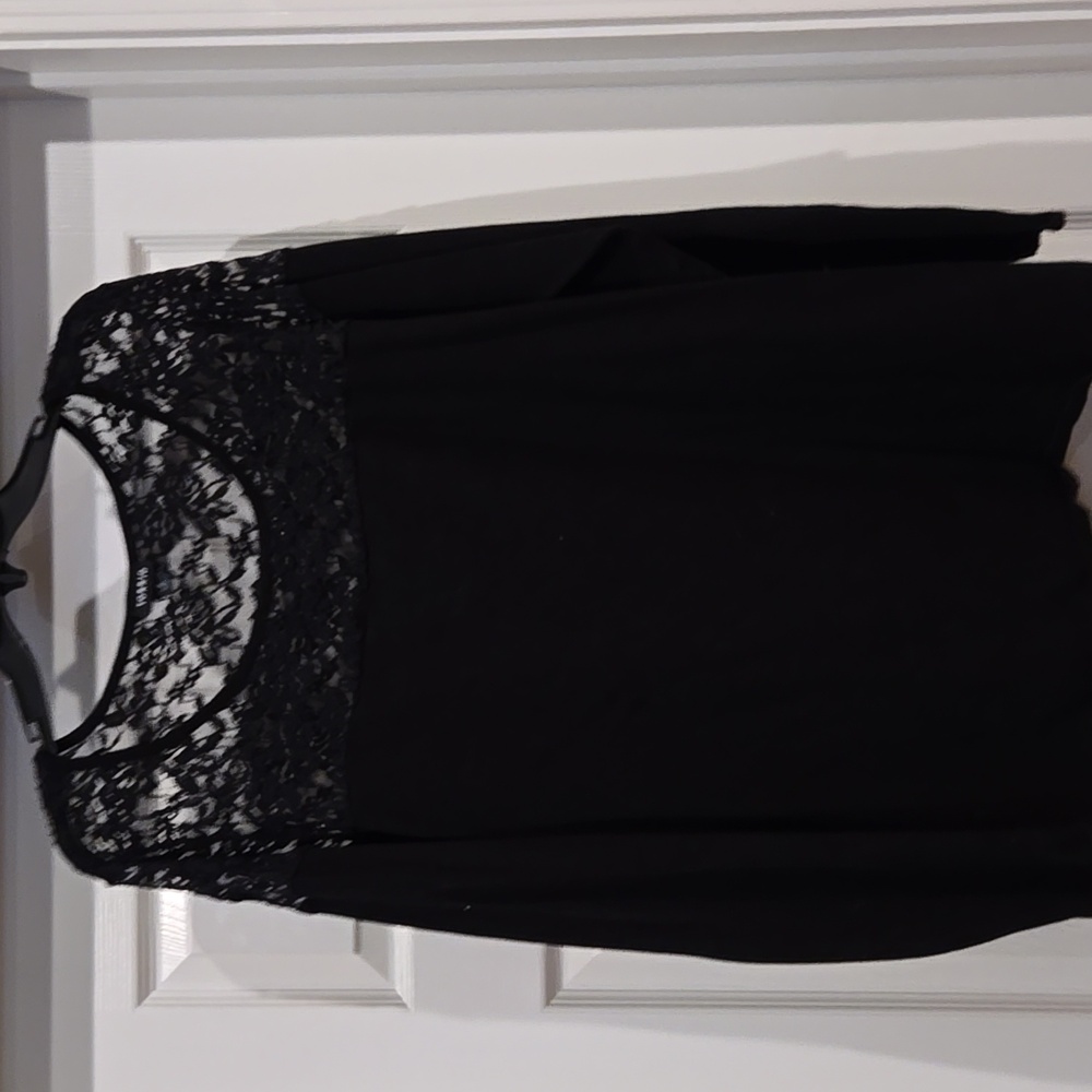 Black Lace Yoke Women's Sweater